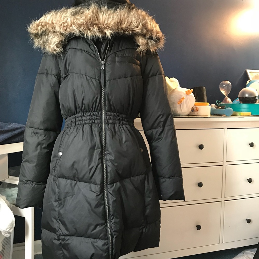 Quiksilver Puffer Coat with Fur Trim Hood